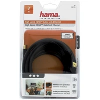 Hama HDMI kábel vidlica - vidlica, pozlátený, 3*, 3 m (rozbalený)