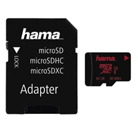Hama microSDXC 64 GB UHS Speed Class 3 UHS-I 80 MB/s + adaptér