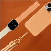 Hama Fantastic Feel, remienok pre Apple Watch 42/44/45/49 mm, magnetický, oranžový/béžový
