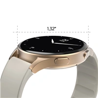 Hama 8900, smart hodinky, GPS, AMOLED 1,32", funkcia telefonovania, Alexa, béžové/zlaté