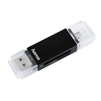 Hama USB 2.0 OTG čítačka kariet Basic, SD/microSD, čierna
