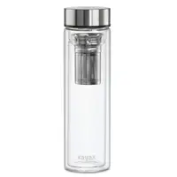 Xavax To Go, sklenená fľaša na teplý/studený/sýtený nápoj, 450 ml, sitko, neoprénový obal