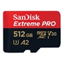 SanDisk Extreme PRO microSDXC 512 GB + SD Adapter 200 MB/s & 140 MB/s A2 C10 V30 UHS-I U3
