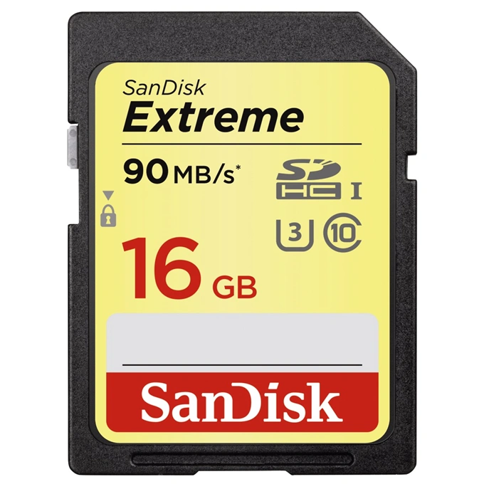 SanDisk Extreme 16 GB SDHC Memory Card 90 MB/s, UHS-I ...