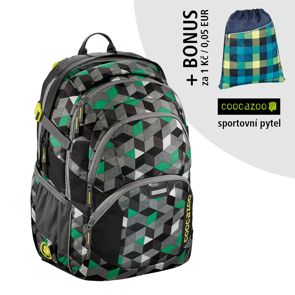 Školský ruksak Coocazoo JobJobber2, Crazy Cubes+ BONUS ŠPORTOVÝ VAK za 0,05 EUR