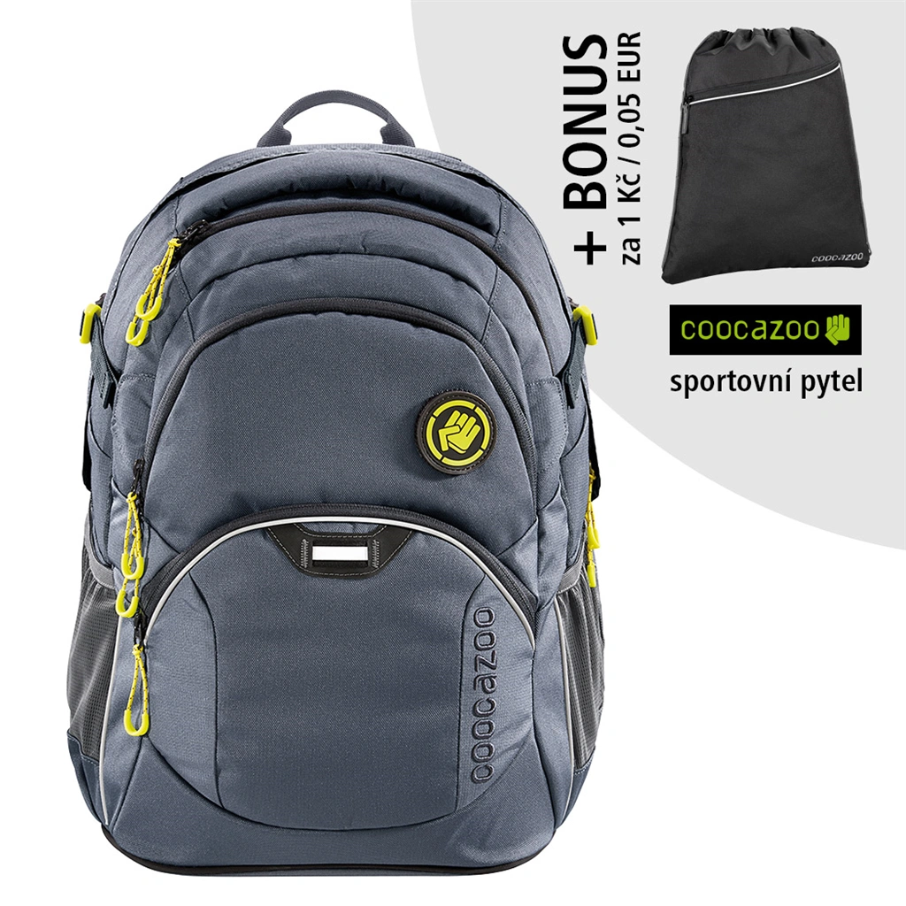 Školský ruksak Coocazoo JobJobber2, Solid Shadowman+ BONUS ŠPORTOVÝ VAK za 0,05 EUR