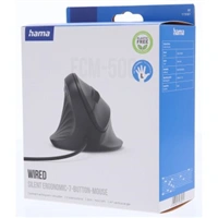 Hama vertikálna ergonomická káblová myš ECM-500L, pre ľavákov, čierna
