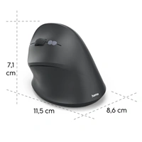 Hama vertikálna ergonomická bezdrôtová myš EWM-500L, pre ľavákov, čierna