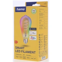 Hama SMART WiFi LED žiarovka, Matter, E27, retro, ST64 Filament, RGBW, stmievateľná, appka