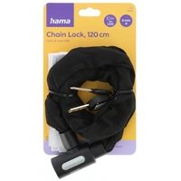 Hama cyklo zámka reťazová, 120 cm, kľúč s osvetlením
