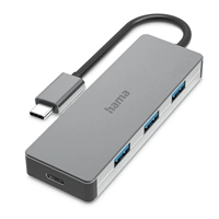 Hama USB-C-Hub, 4 porty, USB 3.2, 10 Gbit/s, hliníkový