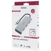 Hama USB-C-Hub, 4 porty, USB 3.2, 10 Gbit/s, hliníkový