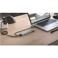 Hama USB-Hub, 7 portov, USB 3.2, 5 Gbit/s, USB-C adaptér, sieťový zdroj