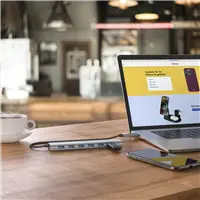 Hama USB-Hub, 7 portov, USB 3.2, 5 Gbit/s, USB-C adaptér, sieťový zdroj