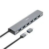Hama USB-Hub, 7 portov, USB 3.2, 5 Gbit/s, USB-C adaptér, sieťový zdroj