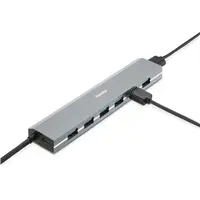 Hama USB-Hub, 7 portov, USB 3.2, 5 Gbit/s, USB-C adaptér, sieťový zdroj