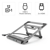 Hama USB-C dokovacia stanica a stojan pre notebook Connect2Office Stand, 12 portov