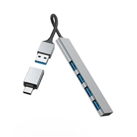 Hama USB hub, 4 porty, USB 3.2, 5 Gb/s, Ultra Slim, USB-C adaptér