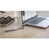 Hama USB hub, 4 porty, USB 3.2, 5 Gb/s, Ultra Slim, USB-C adaptér