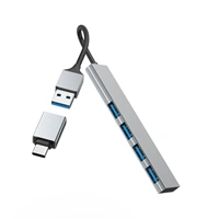 Hama USB hub, 4 porty, USB 3.2, 5 Gb/s, Ultra Slim, USB-C adaptér