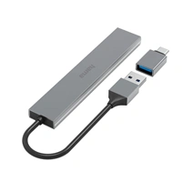 Hama USB hub, 4 porty, USB 3.2, 5 Gb/s, Ultra Slim, USB-C adaptér