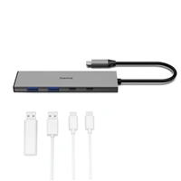 Hama USB-C Hub, 4 porty, USB 3.2, 10 Gbit/s, PD 100 W, hliníkový
