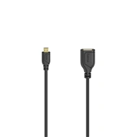 Hama redukcia micro USB na USB-A (OTG), Flexi-Slim, obojstranný konektor, 15 cm, čierna