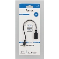 Hama redukcia micro USB na USB-A (OTG), Flexi-Slim, obojstranný konektor, 15 cm, čierna