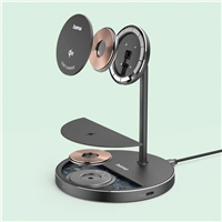 Hama bezdrôtová nabíjačka s držiakom 2v1, Qi2 15 W, USB-C adaptér 45 W