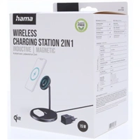 Hama bezdrôtová nabíjačka s držiakom 2v1, Qi2 15 W, USB-C adaptér 45 W