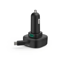 CarCharger Roll-up 2*C, 30W, Black