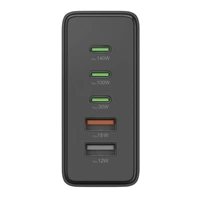 Hama USB nabíjacia stanica GaN, 3x USB-C PD, 2x USB-A (1x QC), 140 W