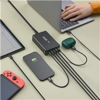 Hama USB nabíjacia stanica GaN, 3x USB-C PD, 2x USB-A (1x QC), 140 W
