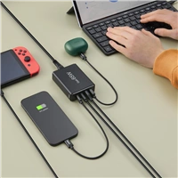 Hama USB nabíjacia stanica GaN, 2x USB-C PD, 2x USB-A QC, 65 W