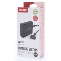 Hama USB nabíjacia stanica GaN, 2x USB-C PD, 2x USB-A QC, 65 W