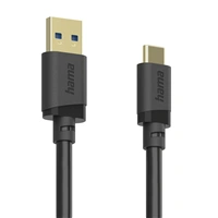 Hama USB A-C kábel 0,25 m, USB 3.2 Gen1 5 Gb/s, čierny