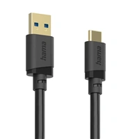 Hama USB A-C kábel 3 m, USB 3.2 Gen1 5 Gb/s, čierny