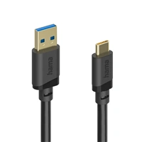 Hama USB A-C kábel 3 m, USB 3.2 Gen1 5 Gb/s, čierny