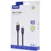 Hama USB A-C kábel 3 m, USB 3.2 Gen1 5 Gb/s, čierny