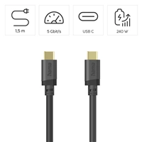 USB-C Cable, 5 Gbps, 240 W, 1.5m