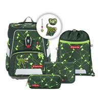 Školská aktovka Step by Step SPACE SHINE, Dino Night Tyro - 5-dielny set, AGR certifikát