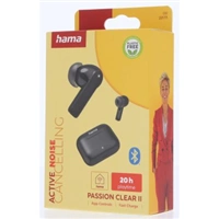 Hama Bluetooth slúchadlá Passion Clear II, štuple, ANC/ENC, aplikácia, čierne