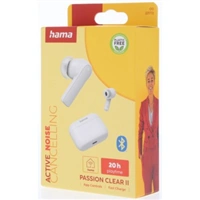 Hama Bluetooth slúchadlá Passion Clear II, štuple, ANC/ENC, aplikácia, biele