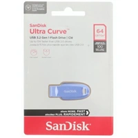 SanDisk Ultra Curve Flash Drive, 64 GB, USB 3.2, modrá