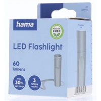 Hama FL60, LED baterka, hliníková, 60 lm / 30 m, 3 režimy svietenia, pútko na ruku, vr. batérie
