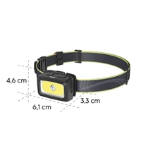 Hama HL350, LED čelovka, COB, svietivosť 350 lm, dosvit 60 m, IP44, SOS píšťalka, batérie