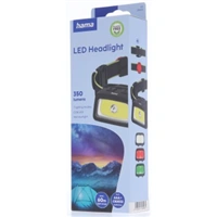 Hama HL350, LED čelovka, COB, svietivosť 350 lm, dosvit 60 m, IP44, SOS píšťalka, batérie