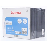 Hama CD Slim Box, obal na 1 cd/dvd, priehľadný/čierny, balenie 25 ks (cena za balenie)