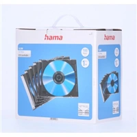 Hama CD Slim Box, obal na 1 cd/dvd, priehľadný/čierny, balenie 100 ks (cena za balenie)