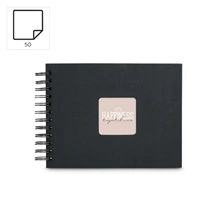 Hama album klasický špirálový FINE ART 24x17 cm, 50 strán, nová čierna, čierne listy